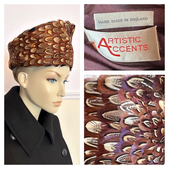 Artistic Accents peacock feather hat Handmade in England - Picture 1 of 11